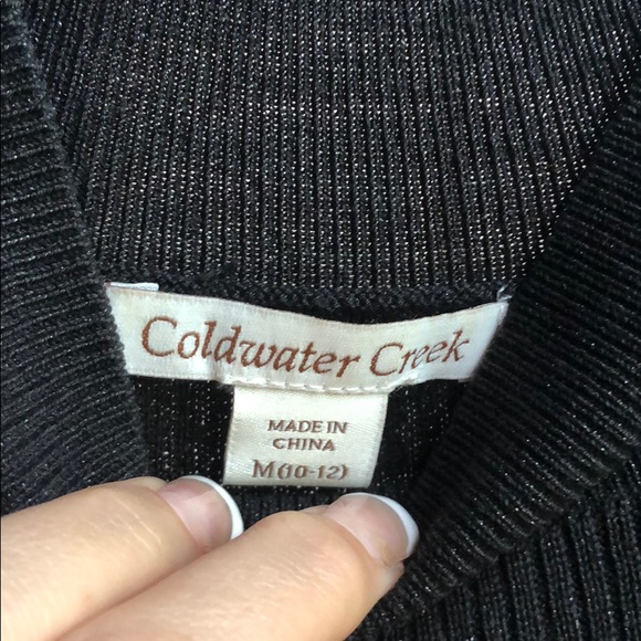 Coldwater Creek black sparkly sleeveless sweater - Picture 4 of 4